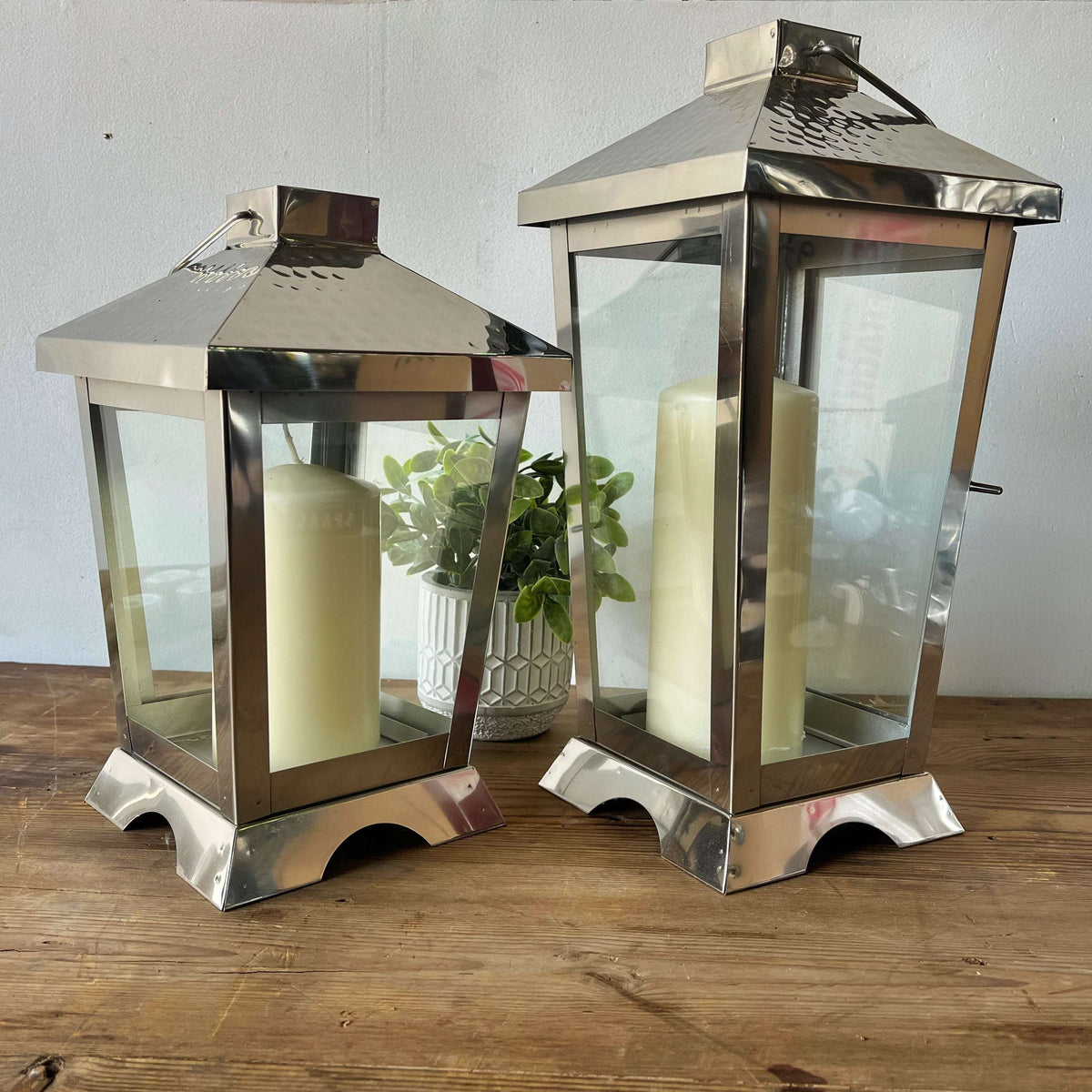 Large Hanging Lantern - Handcrafted Stainless Steel Neil Lantern by Home Deco London - Home Deco London