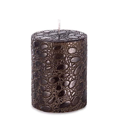 Luxury Pillar Candle: Exotic Spicewood Scent, Crocodile Design, 80 Hours Burn Time - Home Deco London