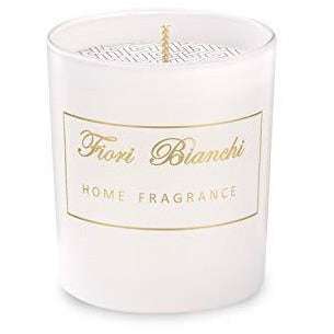 Luxury Scented Candle - Cotton Flowers in Elegant White Glass, 30 Hour Burn Time - Home Deco London