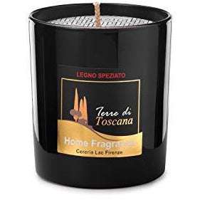 Luxury Spicewood Scented Candle in Black Glass - 30 Hour Burn Time, Gift Boxed - Home Deco London