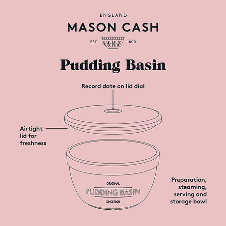 Mason Cash Innovative 0.9L Stoneware Pudding Bowl With Lid - Home Deco London