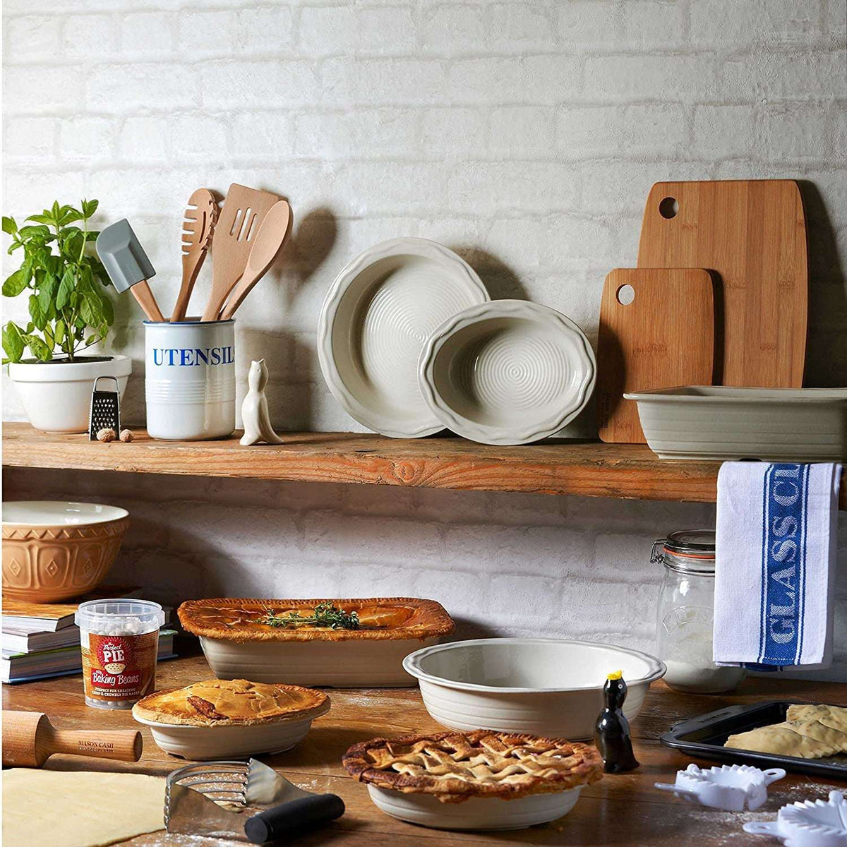 Mason Cash 1.9LT Original Cane Batter Bowl - Durable Earthenware, Chip-Resistant, Tan Glaze - Home Deco London