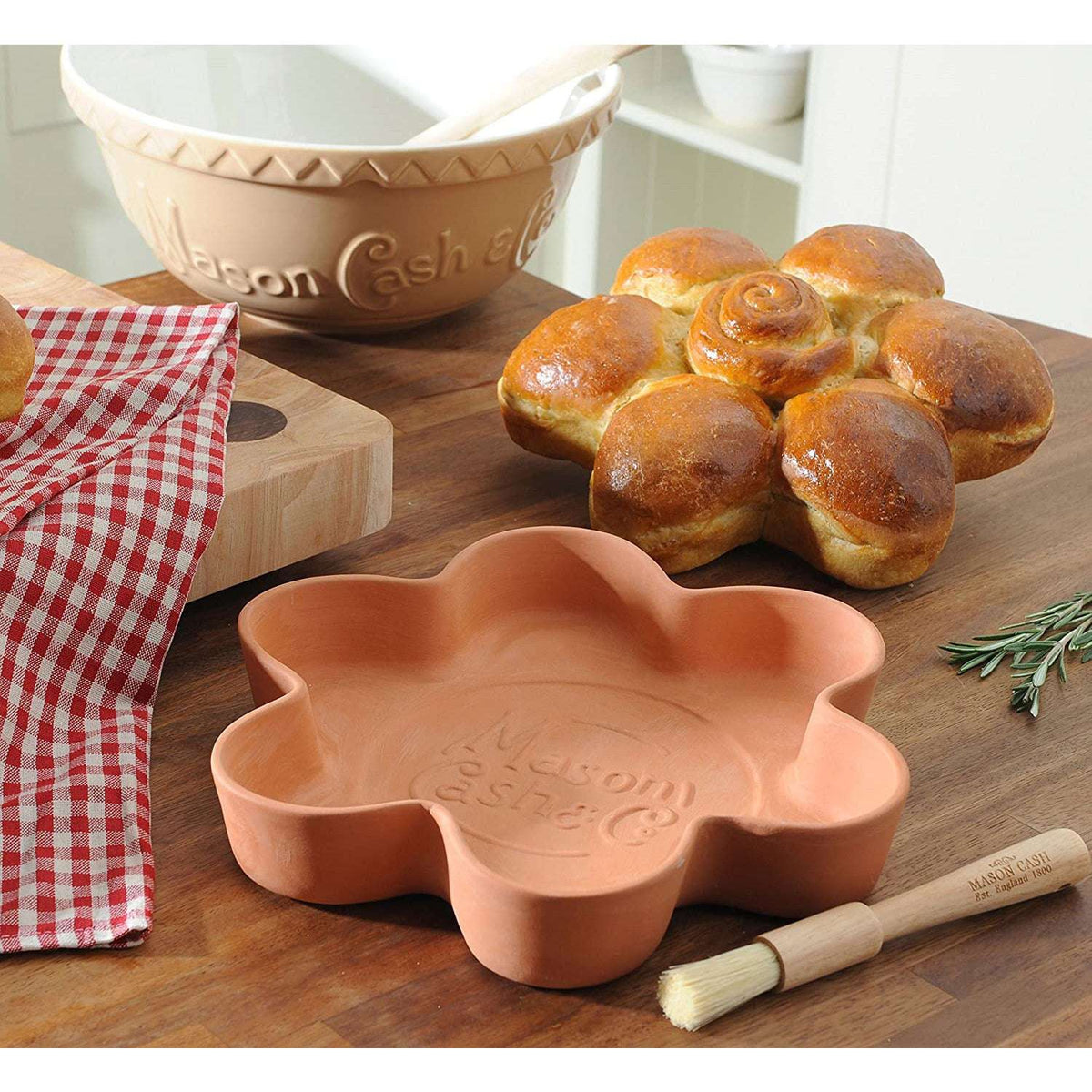 Mason Cash 1.9LT Original Cane Batter Bowl - Durable Earthenware, Chip-Resistant, Tan Glaze - Home Deco London