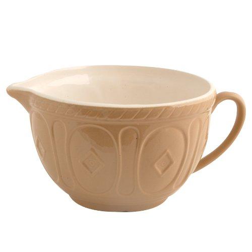 Mason Cash 1.9LT Original Cane Batter Bowl - Durable Earthenware, Chip-Resistant, Tan Glaze - Home Deco London