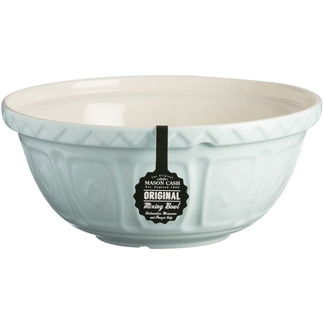 Mason Cash 29cm Powder Blue Mixing Bowl - Chip Resistant Earthenware & Dishwasher Safe - Home Deco London