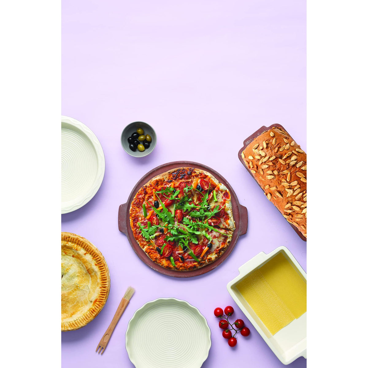 Mason Cash 2.5L Stoneware Lasagne Dish - Perfect for Quiches, Pies and Flans with Right Angled Corners - Home Deco London