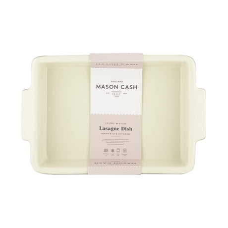 Mason Cash 2.5L Stoneware Lasagne Dish - Perfect for Quiches, Pies and Flans with Right Angled Corners - Home Deco London