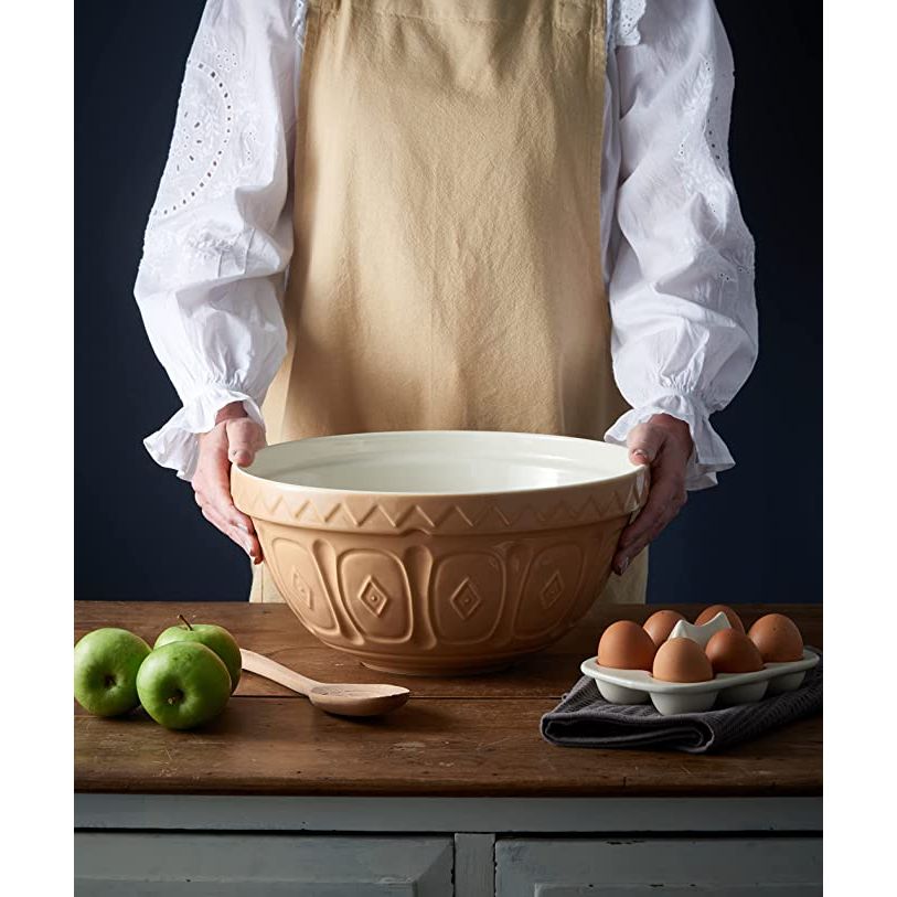 Mason Cash Cane 33cm Stoneware Mixing Bowl - Ideal for Baking, Microwave & Dishwasher Safe - Home Deco London
