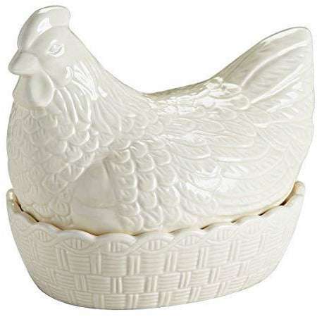 Mason Cash Cream Hen Nest Egg Storage Holder - Vintage Style Kitchen Accessory - Home Deco London