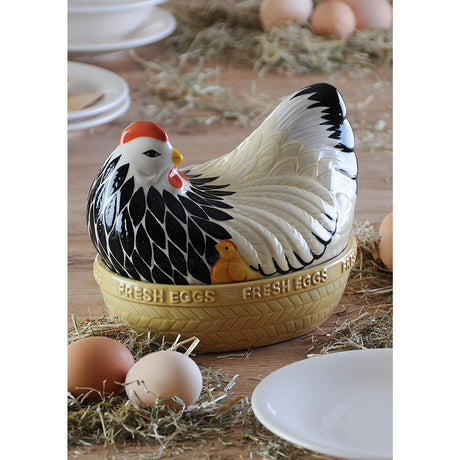 Mason Cash Hen Egg Holder – Rustic Style Multi-Coloured Ceramic Nest for Egg Storage - Home Deco London