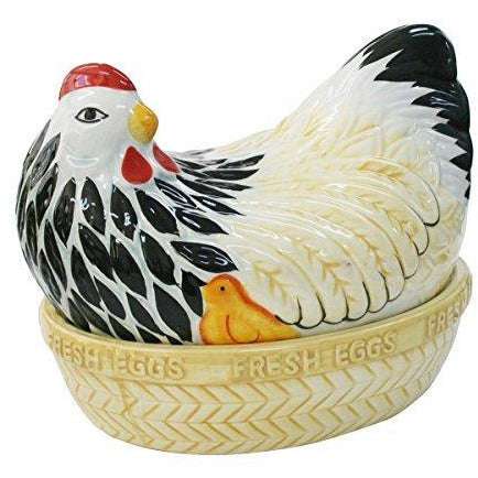 Mason Cash Hen Egg Holder – Rustic Style Multi-Coloured Ceramic Nest for Egg Storage - Home Deco London