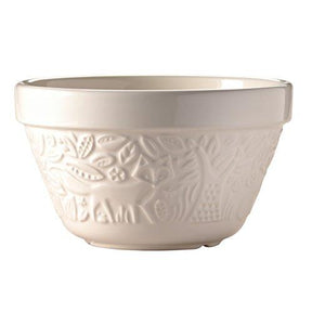 Mason Cash In The Forest 16cm Cream Pudding Basin – Embossed Design, Microwave & Oven Safe - Home Deco London
