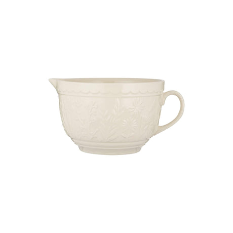Mason Cash in The Meadow Batter Bowl showcasing its intricate floral embossing, ideal for any kitchen and perfect for baking.