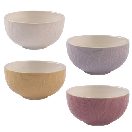 Mason Cash In The Meadow Set of 4 Mini Food Preparation Bowls - Chip Resistant Stoneware - Home Deco London