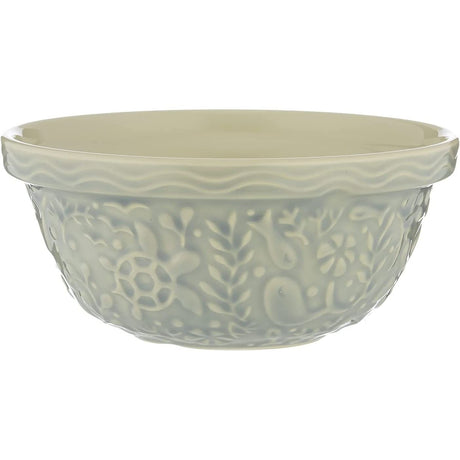 Mason Cash Nautical S24 24cm Mixing Bowl - a light blue stoneware nautical mixing bowl with an embossed design, perfect for baking.