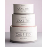 Mason Cash Innovative Kitchen Set of 3 Cake Tins, featuring the largest stackable cake tin, perfect for baking and stylish storage.
