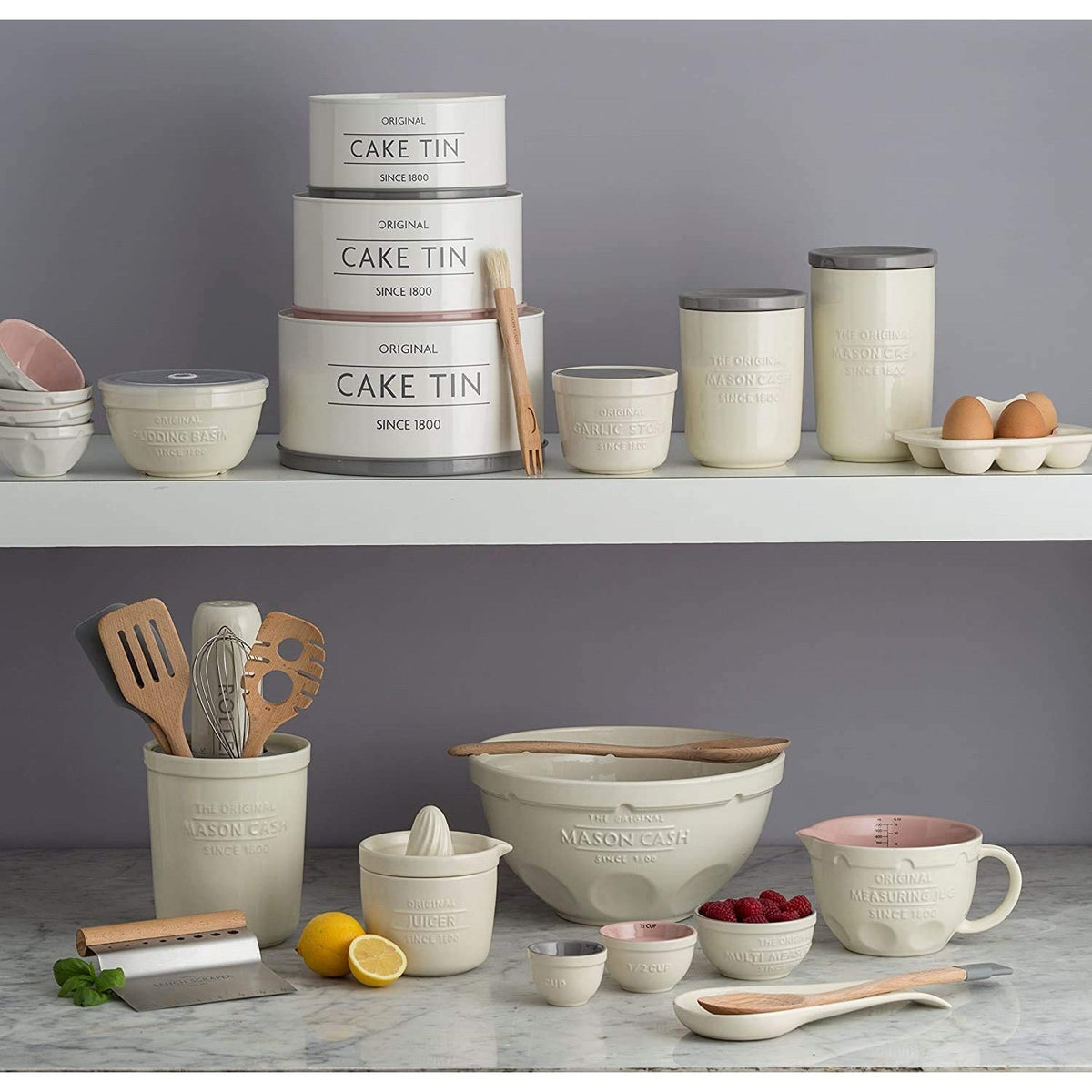 Mason Cash Innovative Kitchen Set of 3 Cake Tins, demonstrating the functionality and beauty of stackable cake tins for every home baker.