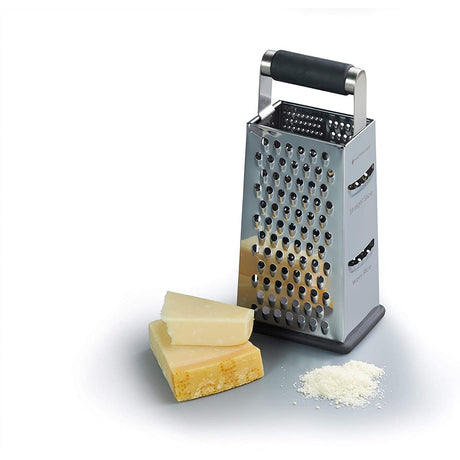MasterClass Stainless Steel Cheese Grater 5-in-1 Tool with Measurement Markings & Non-Slip Base - Home Deco London