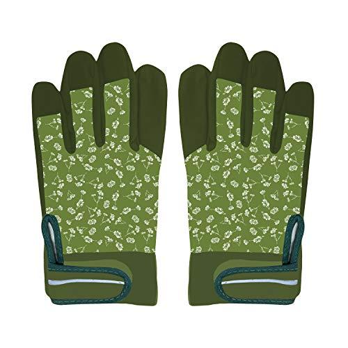 Medium Floral Gardening Gloves with Adjustable Wrist for Easy Garden Tasks - Home Deco London