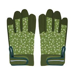 Medium Floral Gardening Gloves with Adjustable Wrist for Easy Garden Tasks - Home Deco London