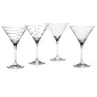 Mikasa Cheers Martini Glasses Set of 4 - Elegant Etched Crystal for Cocktails & Entertaining - Home Deco London