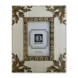 Natural Mango Wood Photo Frame 4x6In With Carved Leaf Design - Rustic Handmade Decor - Home Deco London