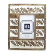 Natural Wood Photo Frame 10x15cm - White Carved Fern Design in Sustainable Mango Wood - Home Deco London