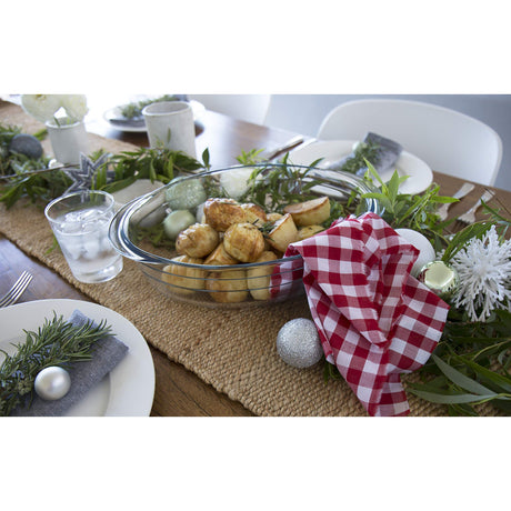 O'Cuisine Oval Casserole Dish 3L + Versatile 1L Lid, Borosilicate Glass, Dishwasher Safe - Home Deco London