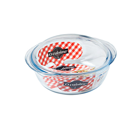 Ôcuisine® Borosilicate Glass Casserole Dish 1.1LT With Versatile Lid, Stain-Resistant, Stackable - Home Deco London