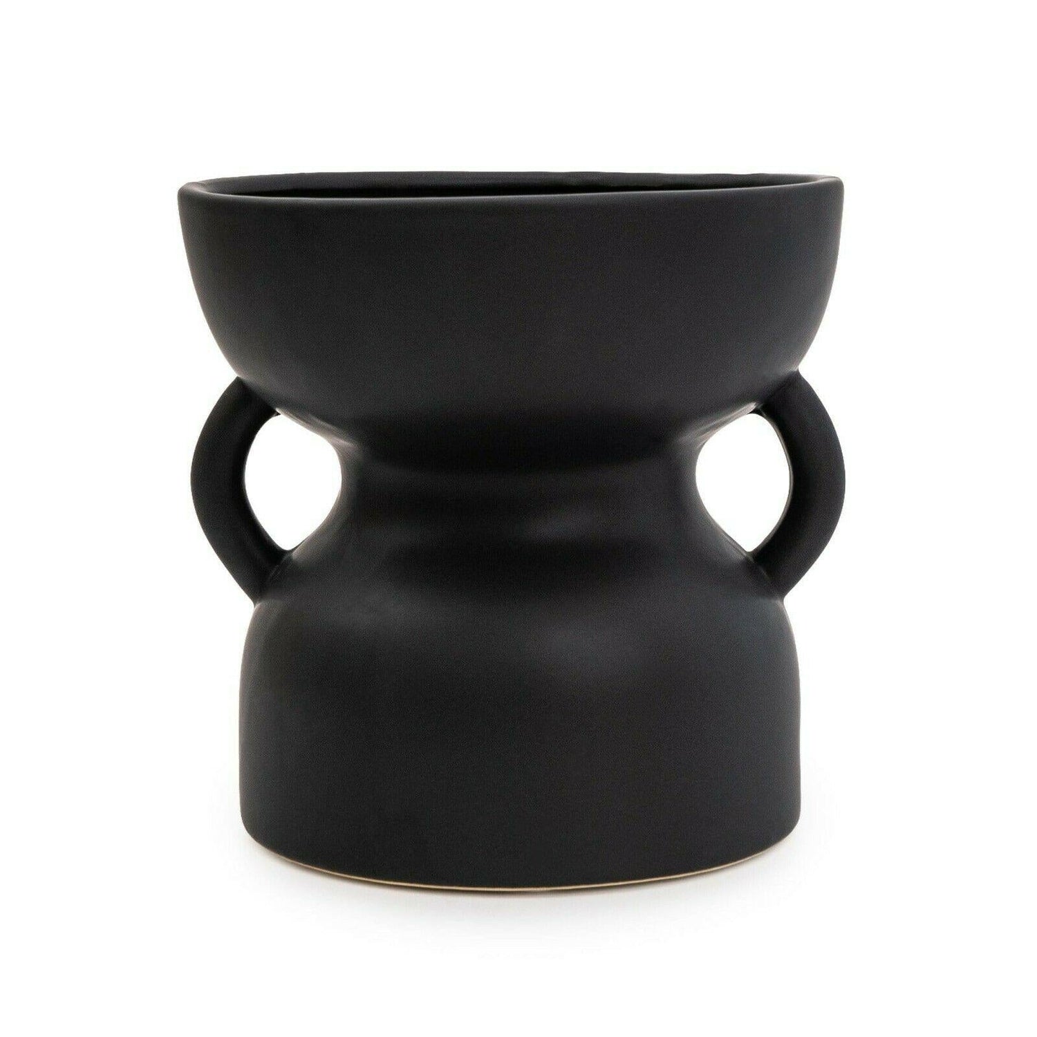 Odesa 15.5cm Matte Black Vase - Unique Shape for Striking Home Decor - Home Deco London