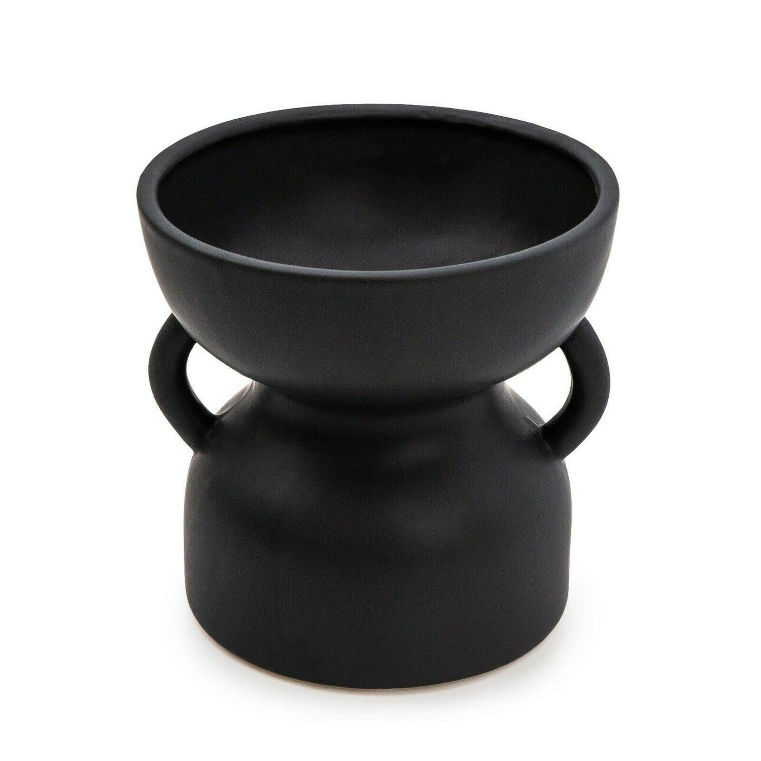 Odesa 15.5cm Matte Black Vase - Unique Shape for Striking Home Decor - Home Deco London