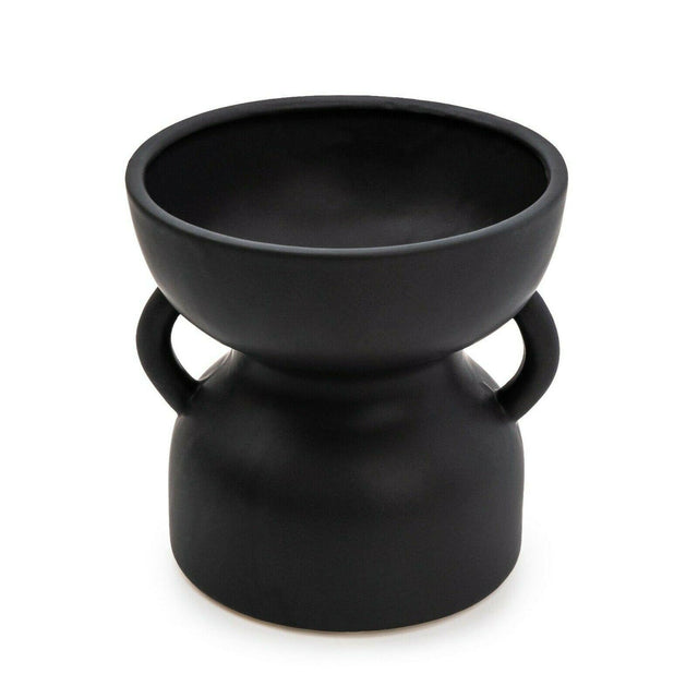 Odesa 15.5cm Matte Black Vase - Unique Shape for Striking Home Decor - Home Deco London