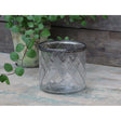 Patterned Glass Tealight Holder with Pearl Edge - Medium Cut Flower Vase & Candle Holder - Home Deco London