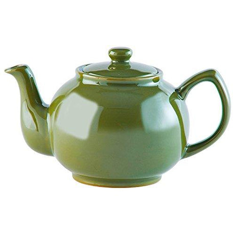 Price & Kensington Olive Green Teapot 6 Cup Capacity Stoneware, Durable & Microwave Safe - Home Deco London