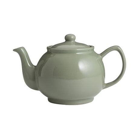 Price & Kensington Sage Green Teapot 6 Cup Durable Stoneware with Non-Drip Spout - Home Deco London