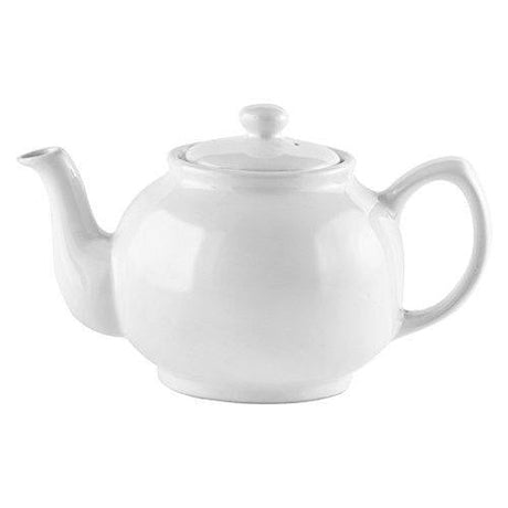 Price & Kensington Stoneware Teapot 6 Cup - White Gloss Glaze, Microwave & Dishwasher Safe - Home Deco London