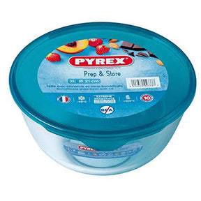 Pyrex 2L Glass Mixing Bowl With Lid - Home Deco London