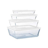 Pyrex Cook & Freeze Glass Containers Set of 4 with Airtight Lids - Home Deco London