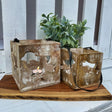 Set of 2 Carved Bird Lantern in Mango Wood T-Light Holders, Stylish Home Décor - Home Deco London
