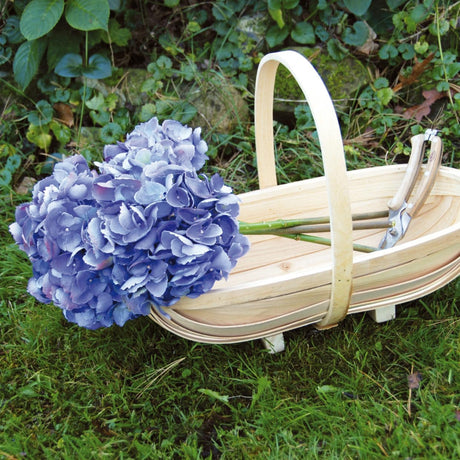 Set of 3 Traditional Gardeners Basket - Wooden Trug with Handle for Veggies & Flowers - Home Deco London