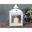 Shabby Chic Vintage Cream Lantern with Glass Door - Antique Style Decorative Light - Home Deco London