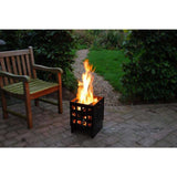 Small Fire Pit - Esschert Design Square Firebasket with Handles for Garden & Terrace - Home Deco London