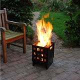 Small Fire Pit - Esschert Design Square Firebasket with Handles for Garden & Terrace - Home Deco London