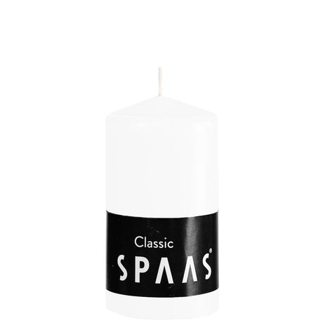 Spaas White Unscented Pillar Candle 60 x 100 mm - a premium quality unscented pillar candle designed for up to 25 hours of burn time, perfect for home decor and events.