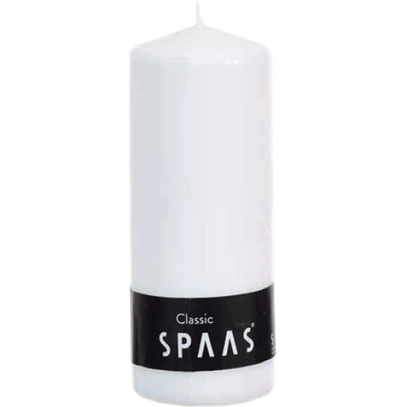Spaas White Unscented Pillar Candle 60 x 150 mm providing a smooth flame, perfect for home ambience and event table centerpieces.