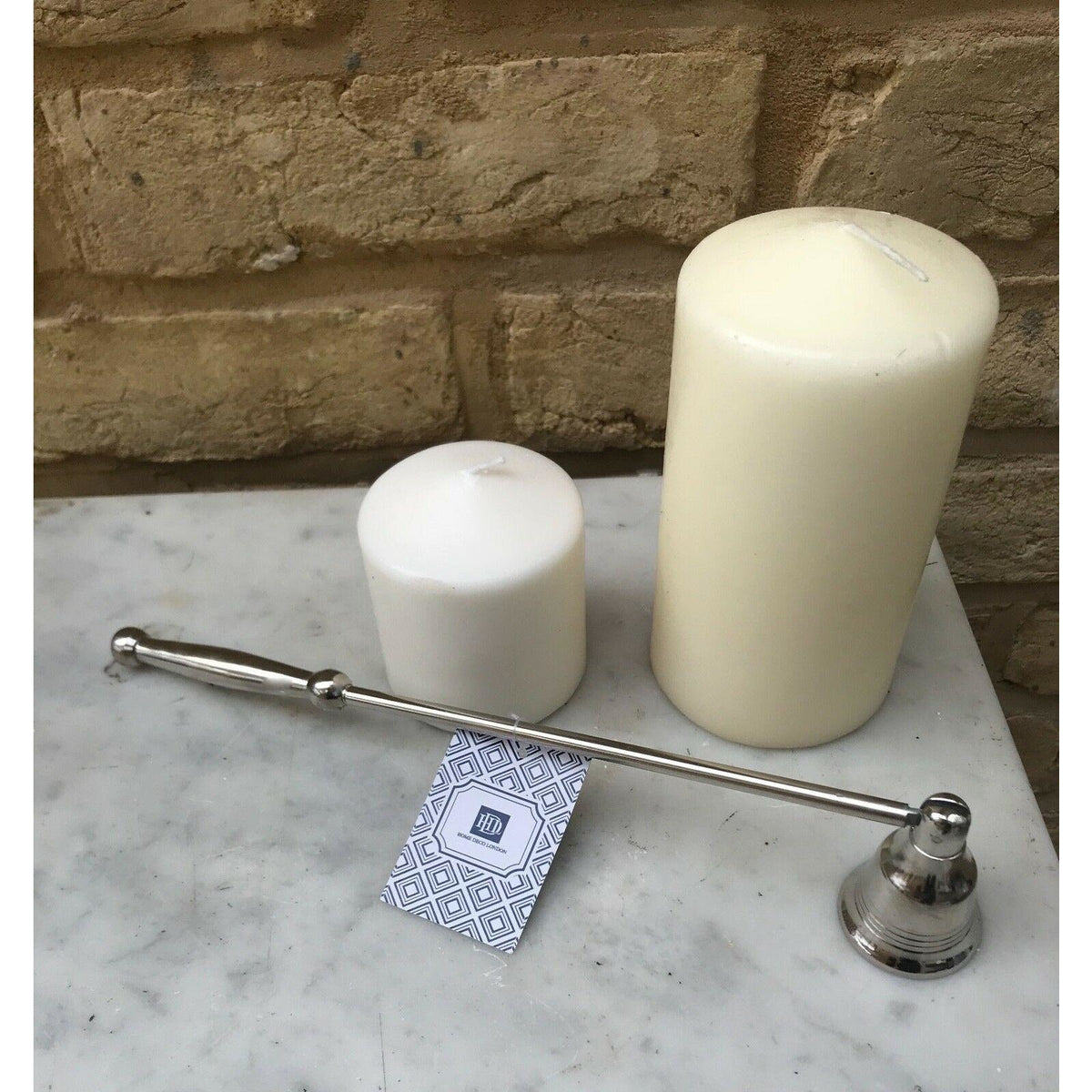 Stylish Nickel Finish Candle Snuffer Metal - Perfect for Taper, Tealight, and Pillar Candles - Home Deco London