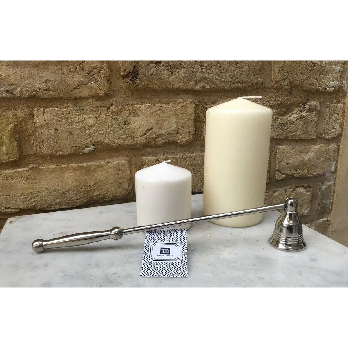 Stylish Nickel Finish Candle Snuffer Metal - Perfect for Taper, Tealight, and Pillar Candles - Home Deco London