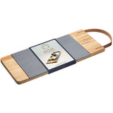 Stylish Wooden Serving Tray with Leather Strap & Removable Slate Platter for Elegant Serving - Home Deco London
