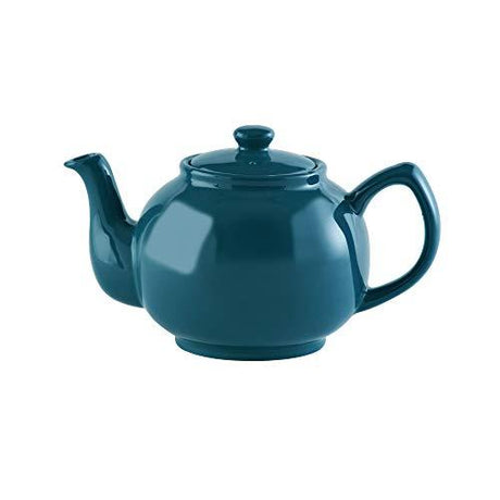 Teal Stoneware Teapot 6 Cup - Dishwasher & Microwave Safe, Ideal for Afternoon Tea - Home Deco London