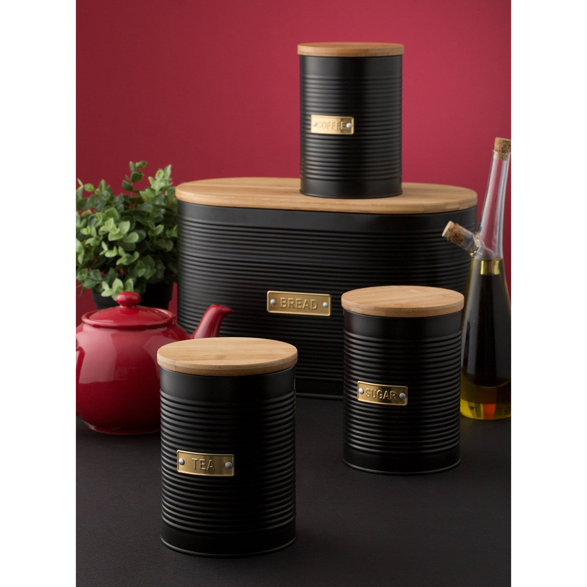 Durable and stylish Typhoon Otto Black Coffee Storage, a practical airtight coffee container for fresh coffee.